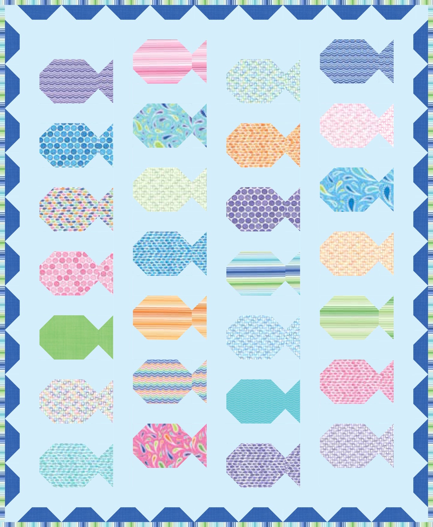 Go Fish & Raindrops PDF pattern