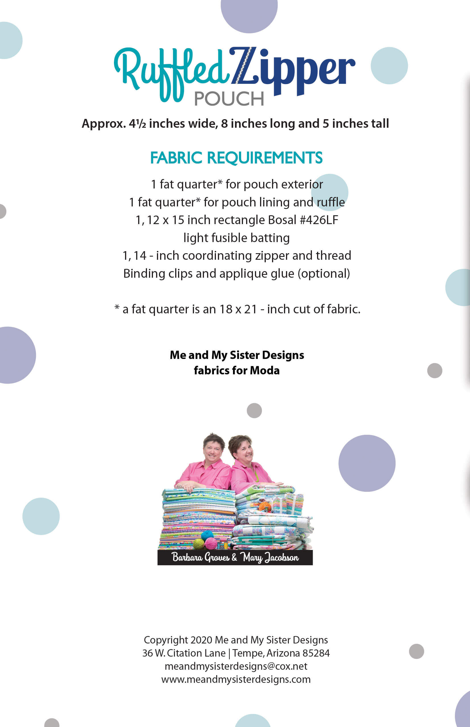 Ruffled Zipper Pouch Electronic PDF Pattern